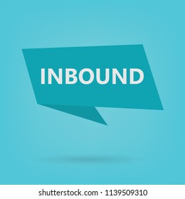 inbound word on sticker- vector illustration