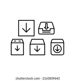Bandeja de entrada Archivo Juego de iconos Símbolo de vector Ilustración de diseño