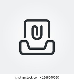 Icon-Vektorgrafik im Posteingang, isoliert mit Linienstil und schwarzer Farbe, Pixel, perfekte Symbolgrafik