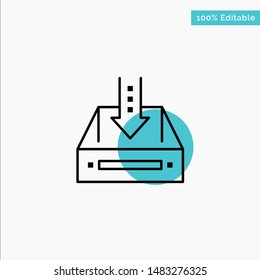 Inbox, Box, Cabinet, Document, Empty, Project,  turquoise highlight circle point Vector icon