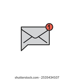 Icono de Vector coloreado en la bandeja de entrada sobre fondo blanco. Stock Vector EPS10