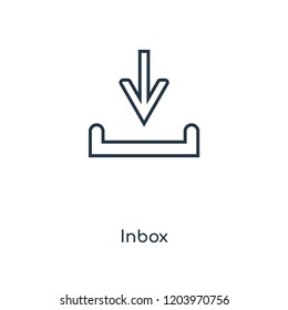 Inbox concept line icon. Linear Inbox concept outline symbol design. This simple element illustration can be used for web and mobile UI/UX.