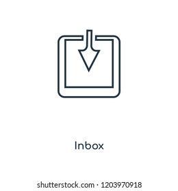 Inbox concept line icon. Linear Inbox concept outline symbol design. This simple element illustration can be used for web and mobile UI/UX.
