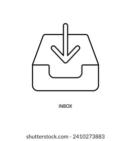 inbox concept line icon. Simple element illustration. inbox concept outline symbol design.