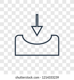 Inbox concept vector linear icon isolated on transparent background, Inbox concept transparency concept in outline style