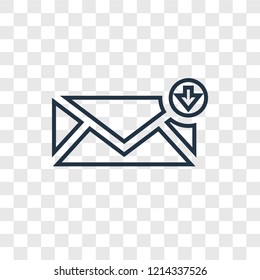 Inbox concept vector linear icon isolated on transparent background, Inbox concept transparency concept in outline style