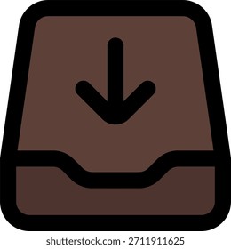 Inbox down vector design in modern style, received messages and communication inbox concept, messaging illustration. Filled Line Icon