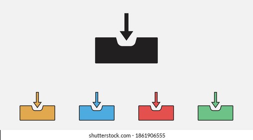 Inbox, Download Isolated Flat Web. Inbox icon, vector illustration. Flat design style. vector inbox icon. Set of colorful flat design icons