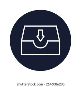 inbox drawer Vector icon which is suitable for commercial work and easily modify or edit it

