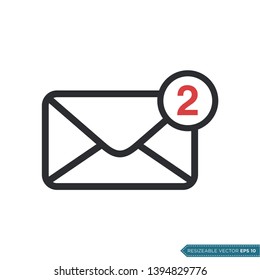 Inbox Email Icon Vector Template Flat Design