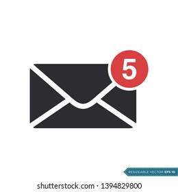 Inbox Email Icon Vector Template Flat Design