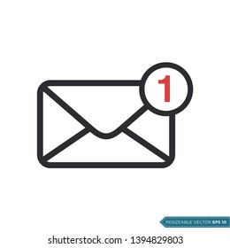 Inbox Email Icon Vector Template Flat Design