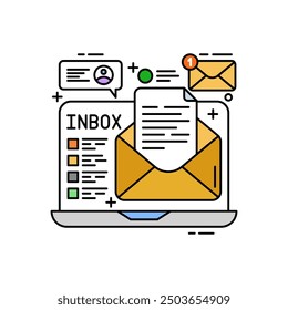 Inbox Fill Color Icon, Vector illustration