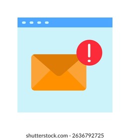 Inbox flat color, mini illustration icon. use for modern concept, print, UI, UX kit, web and app development. Vector related to account management, ecommerce, banking and finance.