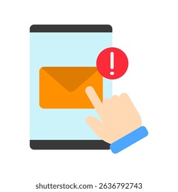 Inbox flat color, mini illustration icon. use for modern concept, print, UI, UX kit, web and app development. Vector related to account management, ecommerce, banking and finance.