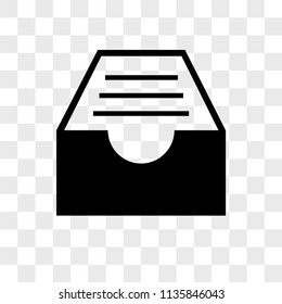 Inbox full vector icon on transparent background, Inbox full icon