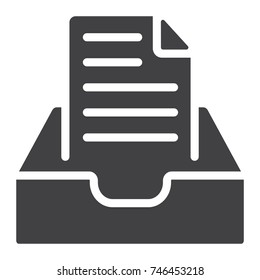 Inbox glyph icon, web and mobile, message sign vector graphics, a solid pattern on a white background, eps 10.