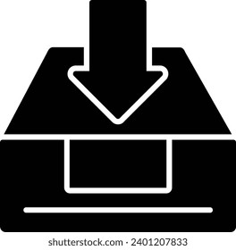 Inbox Glyph Vector Icon Design