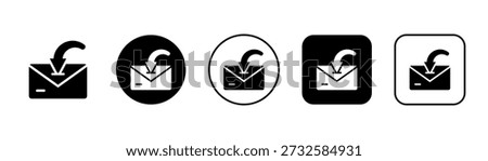 Inbox Icon With Black And White Background