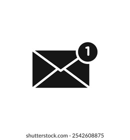 Inbox icon black and white vector sign
