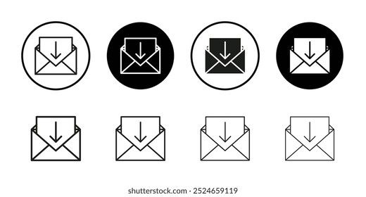 Icono de bandeja de entrada Colección de Vector de contorno delgado plano