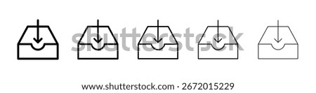 Inbox icon filled flat sign concept for web design.