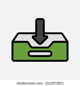 Briefmarkensymbol im vollen Zeilenstil über E-Mail, Verwendung für die Präsentation mobiler App auf der Website