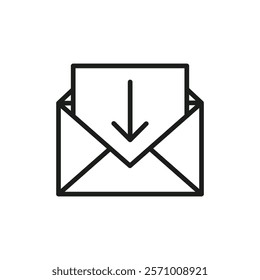 Inbox icon flat line symbol set.