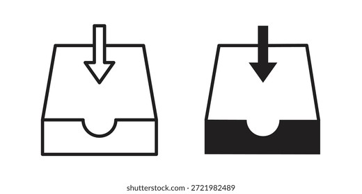 Inbox icon flat simple icon. Liner version - stock vector.