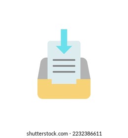 Inbox icon flat style design. Inbox vector illustration. isolated on white background.
