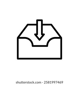 Inbox icon Flat vector set outline