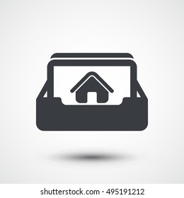 Inbox icon with home icon