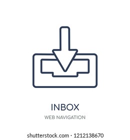 Inbox icon. Inbox linear symbol design from Web navigation collection. Simple outline element vector illustration on white background.