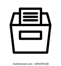 icono de bandeja de entrada o logotipo símbolo de signo aislado ilustración vectorial - iconos vectoriales de estilo negro de alta calidad
