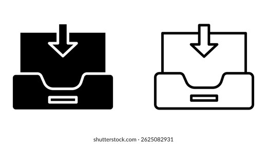 Inbox icon on white background