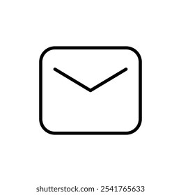 Inbox icon Outline set in black and white color