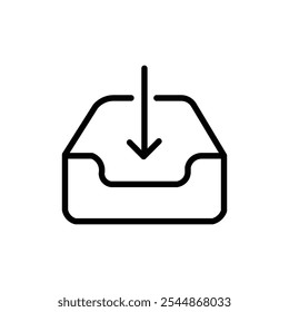 Icono de bandeja de entrada Vector de contorno para Web ui