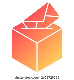 Inbox icon represented by Inbox symbol gradient style.