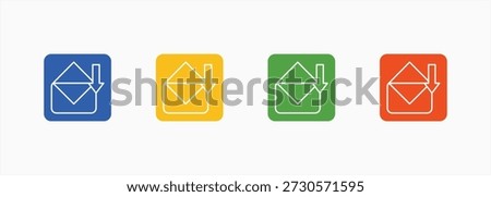 Inbox Icon Set Color Multiple Style Collection