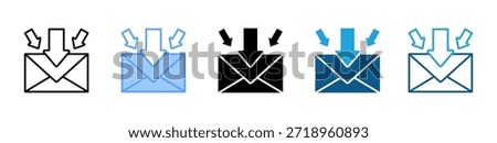 Inbox icon set multiple style collection