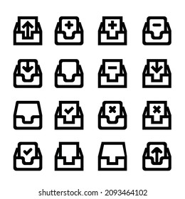 Inbox icon set vector illustration. Flat design style. vector inbox icon illustration isolated on White background, inbox icon Eps10. inbox icons graphic design vector symbols.