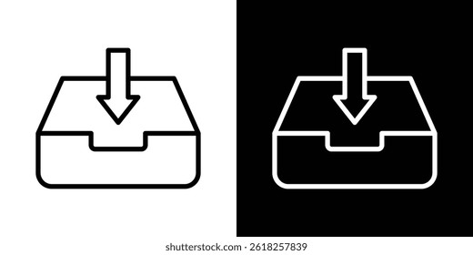 ícone Caixa de entrada forma gráfico simples clipart símbolo. linha fina contorno arte