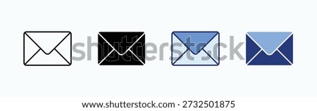 Inbox Icon Sheet Multiple Style Collection Isolated Vector