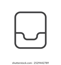 Icono de bandeja de entrada Símbolo de arte de contorno delgado