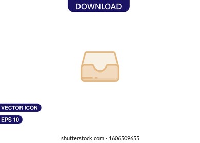Inbox icon in trendy flat style isolated on white background vector illustration