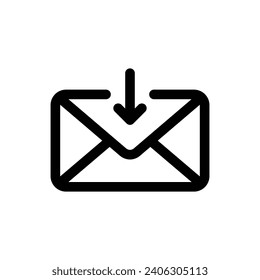 Inbox icon in trendy outline style isolated on white background. Inbox silhouette symbol for your website design, logo, app, UI. Vector illustration, EPS10.