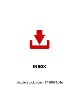 inbox icon. inbox vector design. sign design. red color