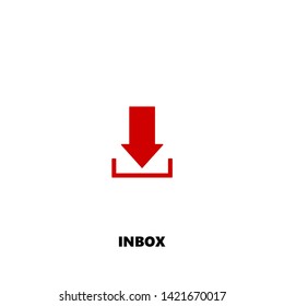 inbox icon. inbox vector design. sign design. red color