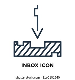 Inbox icon vector isolated on white background, Inbox transparent sign , line symbol or linear element design in outline style