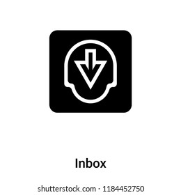 Inbox icon vector isolated on white background, logo concept of Inbox sign on transparent background, filled black symbol